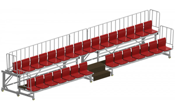 Трибуна двухрядная 30 мест телескопическая сборно-разборная ФСИ 9106 600_380