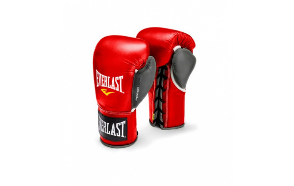 Перчатки боевые Everlast Powerlock 10 oz красный/серый 27110070000 600_380