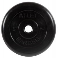 Диск обрезиненный d26мм MB Barbell MB-AtletB26-5 5кг черный