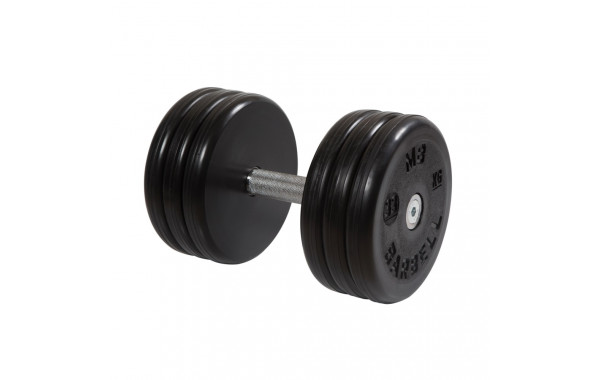 Гантель MB Barbell классик с вращающейся ручкой\хром черная 33 кг MB-FdbEM-B33 600_380