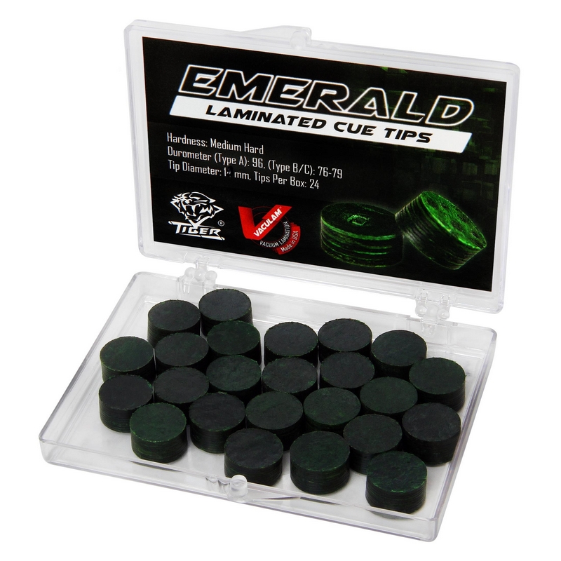 Наклейка для кия Tiger Emerald ø14мм Мedium/Нard, 1шт. 800_800