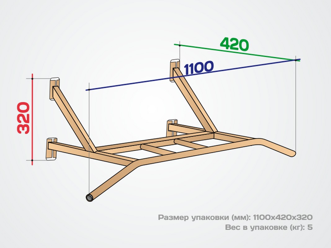 Турник настенный Spektr Sport Классик 1, синий 1067_800