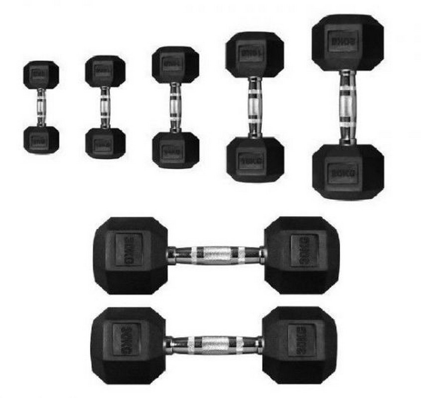 Гантель 35кг Perform Better Rubber Encased Hex Dumbbells 4137-35\BK-35-00 845_800